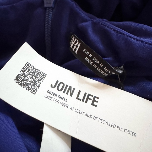 NWT ZARA Strapless Mini Cut Out Dress 3D Flower Applique Knit Size M - Picture 9 of 10